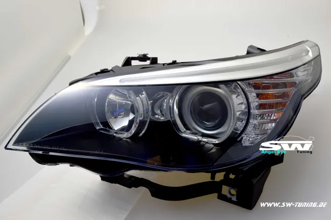 Angel Eye Scheinwerfer passend für 5er BMW E60 E61 03-10 High LED Standlichtringe Black