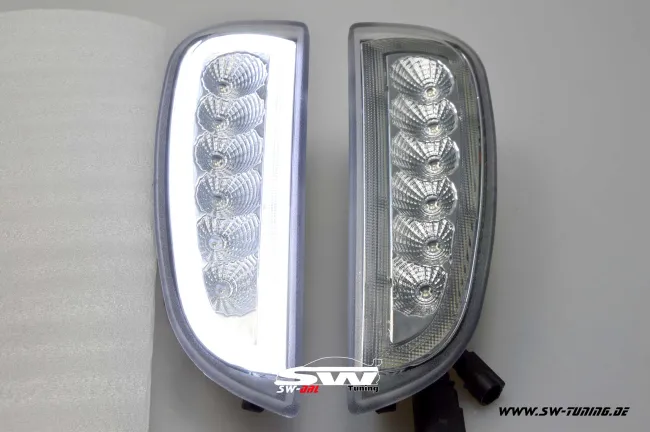 SW Voll LED Tagfahrlicht Blinker Standlicht für Porsche Cayenne I 957 9PA 06-10 chrome (Auslaufmodel)