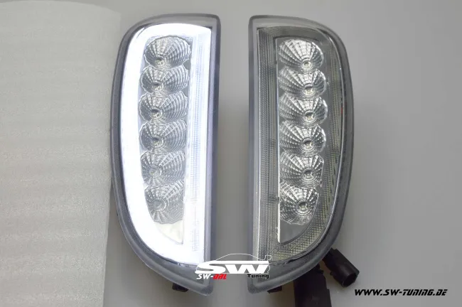 SW Voll LED Tagfahrlicht Blinker Standlicht für Porsche Cayenne I 957 9PA 06-10 chrome (Auslaufmodel)