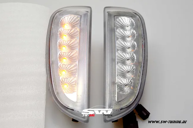 SW Voll LED Tagfahrlicht Blinker Standlicht für Porsche Cayenne I 957 9PA 06-10 chrome (Auslaufmodel)