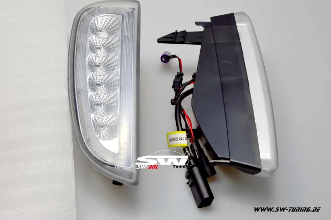 SW Voll LED Tagfahrlicht Blinker Standlicht für Porsche Cayenne I 957 9PA 06-10 chrome (Auslaufmodel)