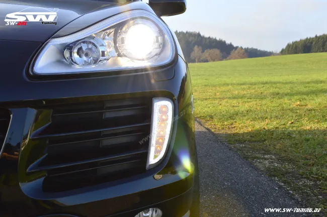 SW Voll LED Tagfahrlicht Blinker Standlicht für Porsche Cayenne I 957 9PA 06-10 chrome (Auslaufmodel)