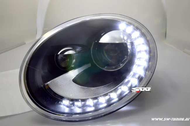 SW-DRL headlights suitable for VW Beetle 5C 12-18 LED DRL Black