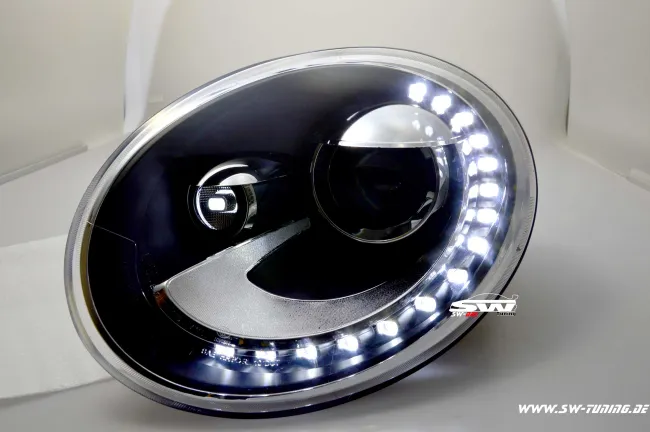 SW-DRL headlights suitable for VW Beetle 5C 12-18 LED DRL Black