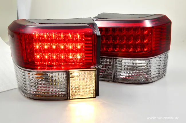 SW-Light LED Rückleuchten passend für VW T4 90-03 red clear