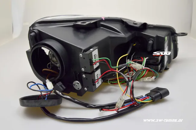SW-DRLtube Scheinwerfer VW Golf VI 08-12 LED TFL U-Lighttube black Chrom-Line