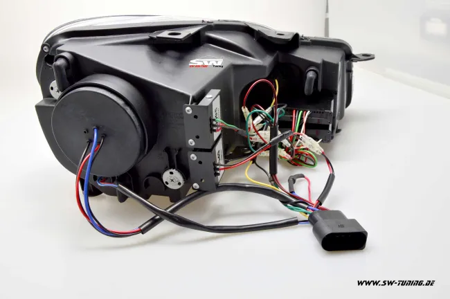 SW-DRLtube Scheinwerfer VW Golf VI 08-12 LED TFL U-Lighttube black RED-Line