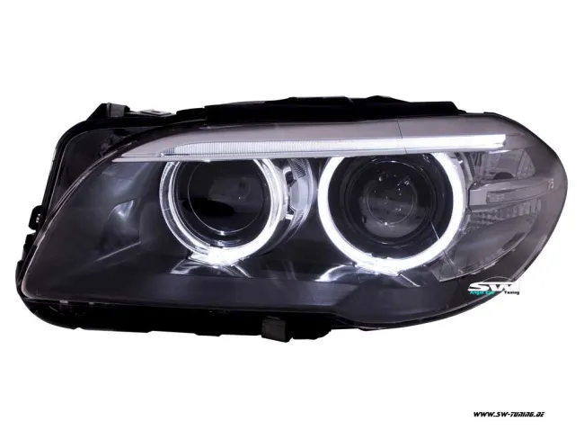 Angel Eye Xenon Scheinwerfer für 5er BMW F10 F11 Lim/Touring 10-13 High LED TFL Standlichtringe black
