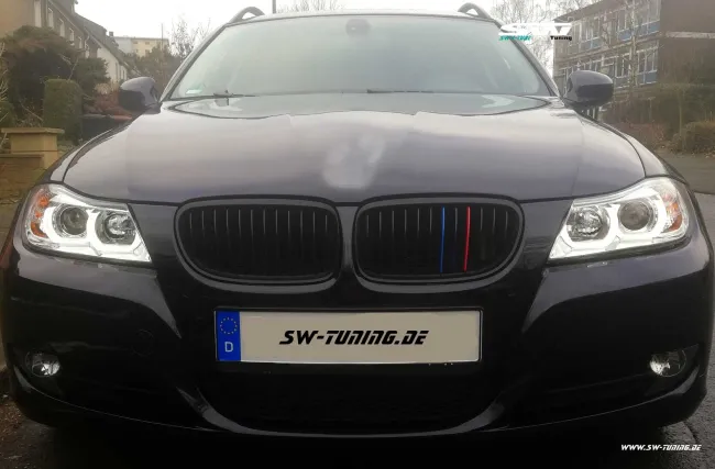 SW-Ltube Angel Eye Scheinwerfer für 3er BMW E90 E91 05-13 High U-LED-Standlicht chrom