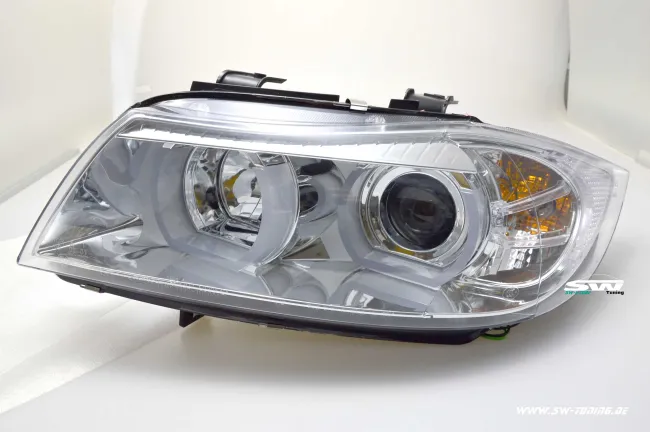 SW-Ltube Angel Eye Scheinwerfer für 3er BMW E90 E91 05-13 High U-LED-Standlicht chrom