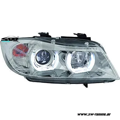 SW-Ltube Angel Eye Scheinwerfer für 3er BMW E90 E91 05-13 High U-LED-Standlicht chrom