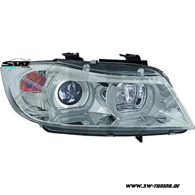 SW-Ltube Angel Eye Scheinwerfer für 3er BMW E90 E91 05-13 High U-LED-Standlicht chrom