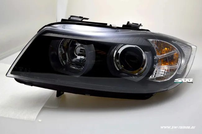 SW-Ltube Angel Eye Scheinwerfer für 3er BMW E90 E91 05-13 High U-LED-Standlicht Black