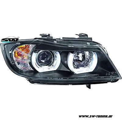 SW-Ltube Angel Eye Scheinwerfer für 3er BMW E90 E91 05-13 High U-LED-Standlicht Black