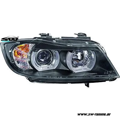 SW-Ltube Angel Eye Scheinwerfer für 3er BMW E90 E91 05-13 High U-LED-Standlicht Black