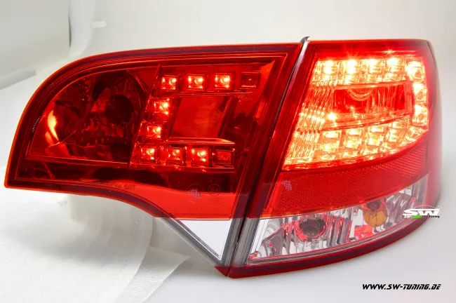 SW-Light LED taillights for Audi A4 B7 Avant 04-08 red/crystal