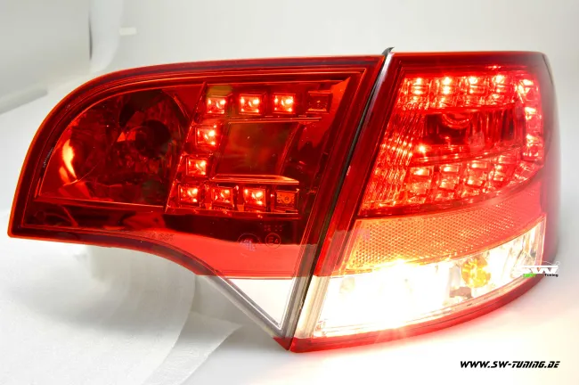 SW-Light LED taillights for Audi A4 B7 Avant 04-08 red/crystal