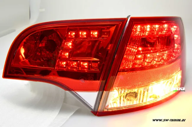 SW-Light LED taillights for Audi A4 B7 Avant 04-08 red/crystal