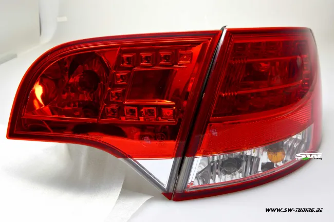 SW-Light LED taillights for Audi A4 B7 Avant 04-08 red/crystal