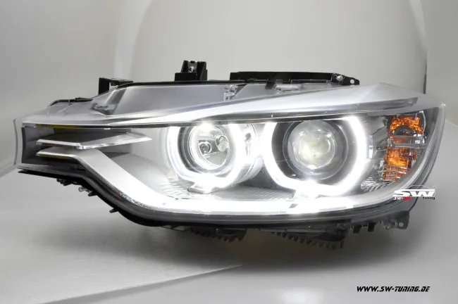 SWDRL Angel Eye headlights for BMW 3 Series F30 / F31 12-15 LED DRL helo rim black