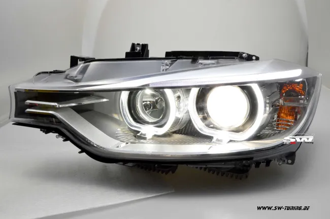 SWDRL Angel Eye headlights for BMW 3 Series F30 / F31 12-15 LED DRL helo rim black
