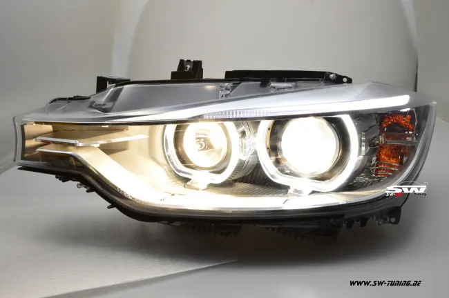 SWDRL Angel Eye headlights for BMW 3 Series F30 / F31 12-15 LED DRL helo rim black