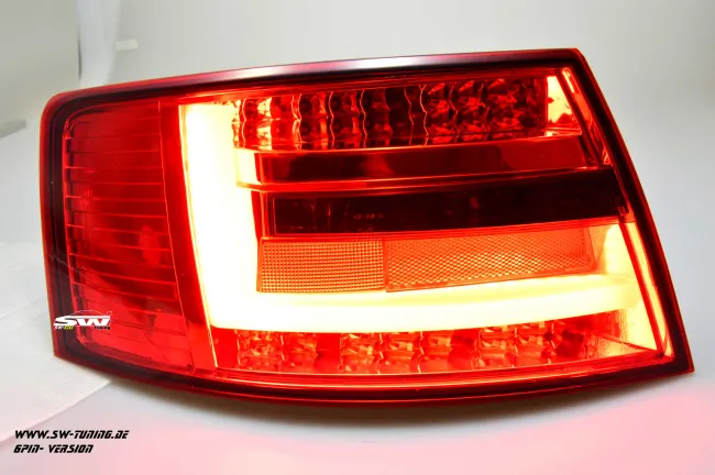 SW-Celi LED taillights suitable for Audi A6 4F Sedan 04-08 red smoke Lightbar for 6Pin Series blubs