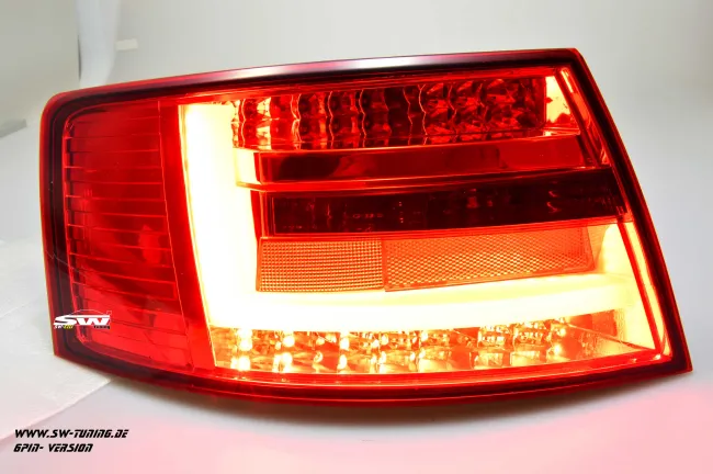 SW-Celi LED taillights suitable for Audi A6 4F Sedan 04-08 red smoke Lightbar for 6Pin Series blubs