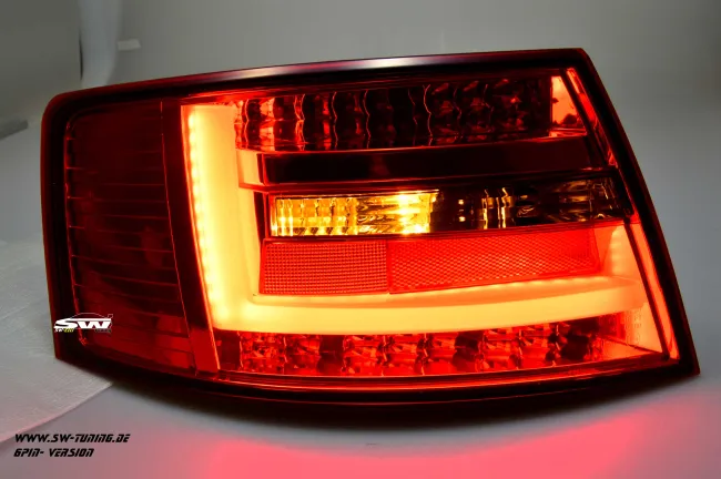 SW-Celi LED taillights suitable for Audi A6 4F Sedan 04-08 red smoke Lightbar for 6Pin Series blubs