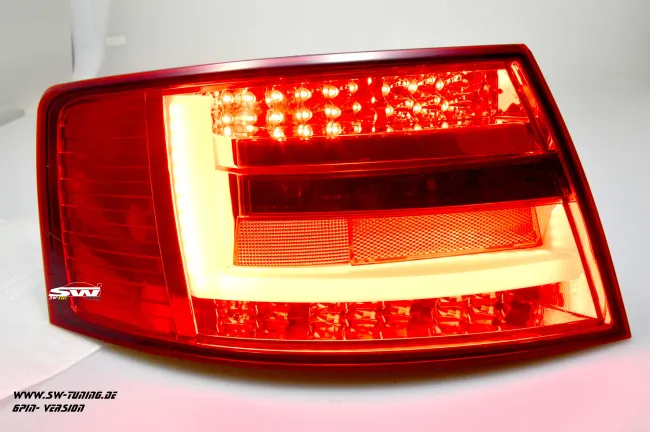 SW-Celi LED taillights suitable for Audi A6 4F Sedan 04-08 red smoke Lightbar for 6Pin Series blubs