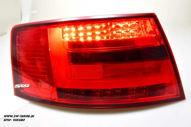 SW-Celi LED taillights suitable for Audi A6 4F Sedan 04-08 red smoke Lightbar for 6Pin Series blubs