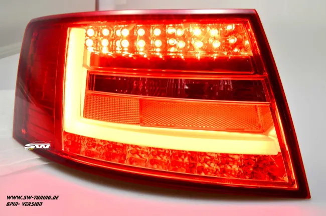 SW-Celi LED taillights suitable for Audi A6 4F Sedan 04-08 red clear Lightbar for 6Pin Series blubs