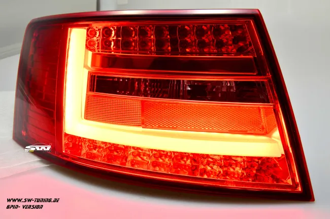 SW-Celi LED taillights suitable for Audi A6 4F Sedan 04-08 red clear Lightbar for 6Pin Series blubs