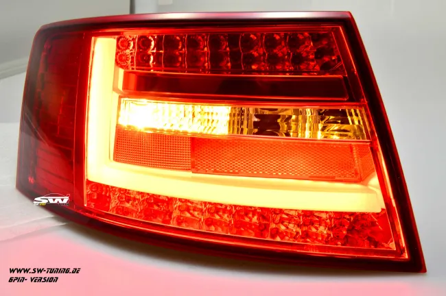 SW-Celi LED taillights suitable for Audi A6 4F Sedan 04-08 red clear Lightbar for 6Pin Series blubs