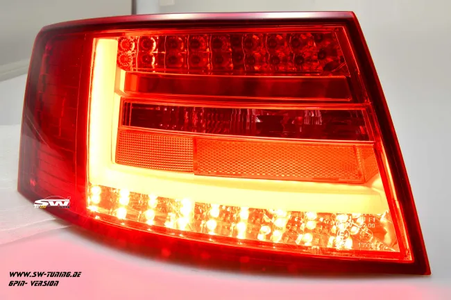 SW-Celi LED taillights suitable for Audi A6 4F Sedan 04-08 red clear Lightbar for 6Pin Series blubs