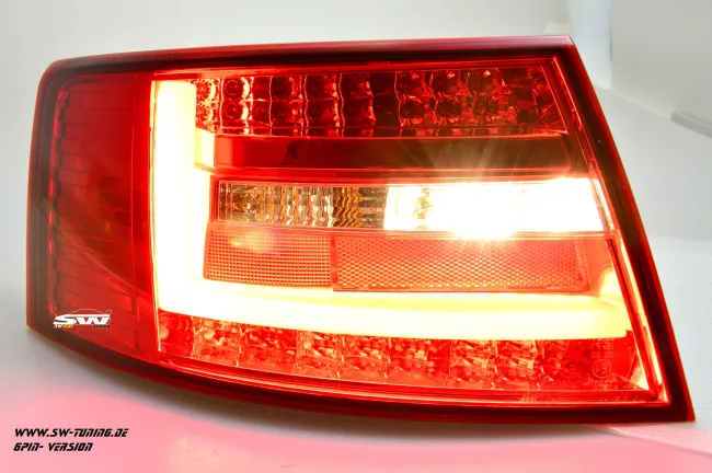 SW-Celi LED taillights suitable for Audi A6 4F Sedan 04-08 red clear Lightbar for 6Pin Series blubs