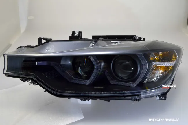 SW-DRL Angel Eye Scheinwerfer für 3er BMW Typ F30/F31 12-15 LED U-TFL-Standlichtringe black