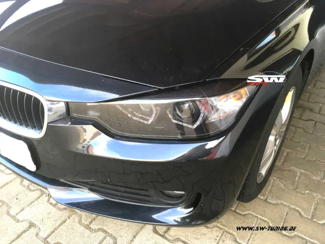 SW-DRL Angel Eye Scheinwerfer für 3er BMW Typ F30/F31 12-15 LED U-TFL-Standlichtringe black
