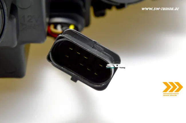 SW-Light Scheinwerfer passend für Polo V 6R 6C 10-17 LED U-Tube Standlicht / Wischblinker Black RED-Line