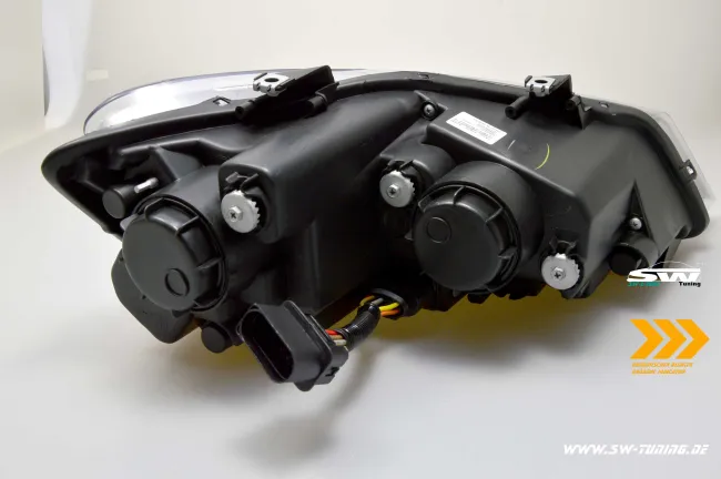 SW-Light Scheinwerfer passend für Polo V 6R 6C 10-17 LED U-Tube Standlicht / Wischblinker Black RED-Line