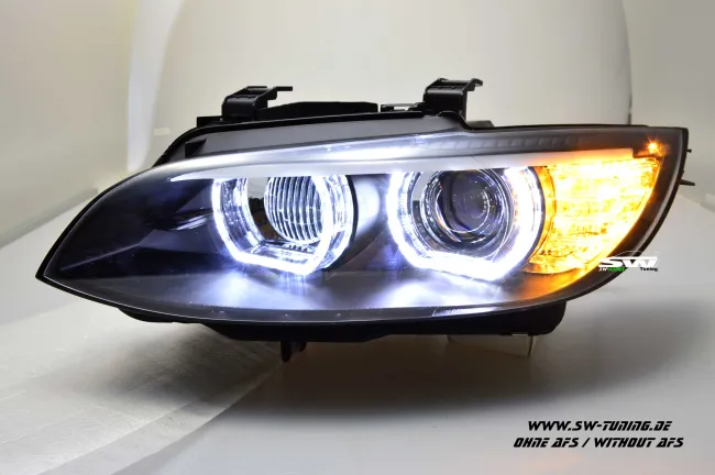 SW-Ltube Angel Eye Xenon Scheinwerfer für 3er BMW E92 E93 05-08 High U-LED TFL-Standlicht Black ohne AFS