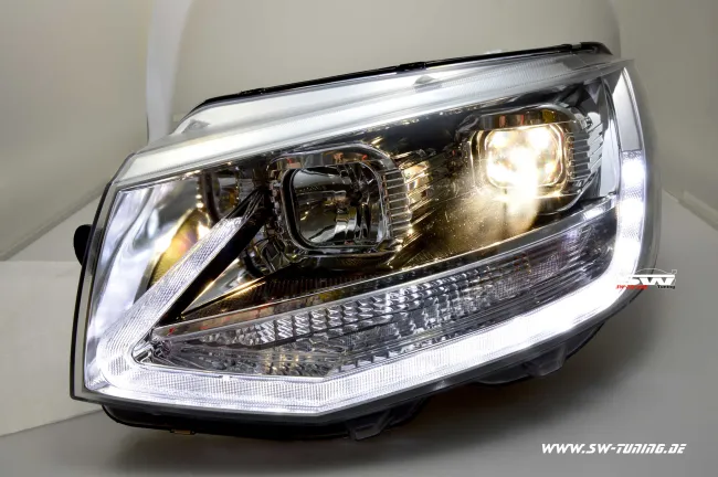 SW-DRLTube headlights VW T6 Type SG 16-20 LED Lighttube DRL R87 chrome