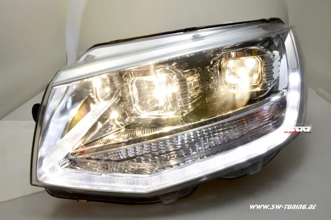 SW-DRLTube headlights VW T6 Type SG 16-20 LED Lighttube DRL R87 chrome