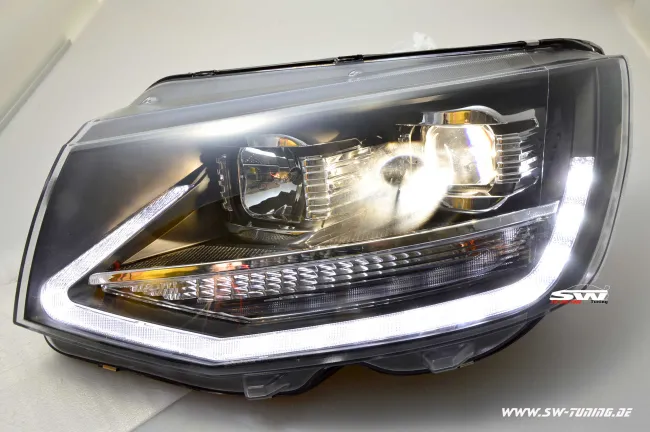 SW-DRLTube Scheinwerfer für VW T6 Typ SG 16-20 LED Tagfahrlicht Lighttube black