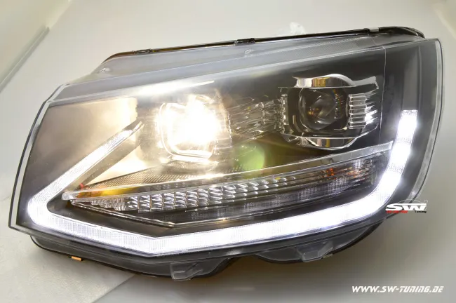 SW-DRLTube Scheinwerfer für VW T6 Typ SG 16-20 LED Tagfahrlicht Lighttube black