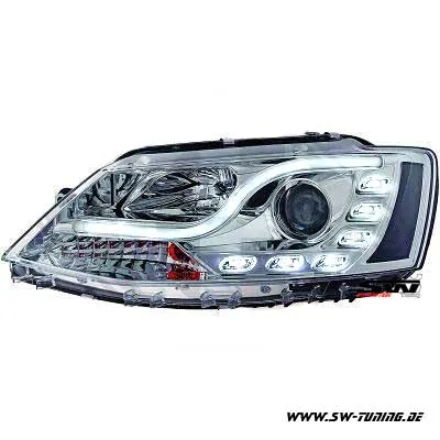 SW-DRLTube Scheinwerfer für VW Jetta VI Typ162 10-14 LED TFL-Lighttube chrom