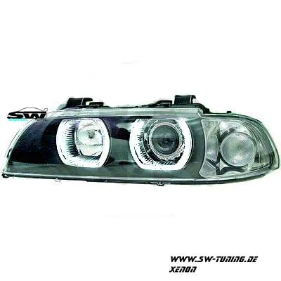 Angel Eye Xenon Scheinwerfer für 5er BMW E39 95-00 mit High LED Standlichtringe black