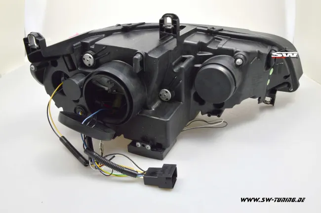 SW-DRLtube Angel Eye Xenon Scheinwerfer für BMW X5 E70 07-10 High LED U-DRL chrom ohne AFS