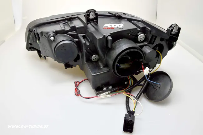 SW-DRLtube Angel Eye Xenon Scheinwerfer für BMW X5 E70 07-10 High U-LED-TFL Black (für AFS-Version)
