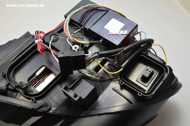 SW-DRLtube Angel Eye Xenon Scheinwerfer für BMW X5 E70 07-10 High U-LED-TFL Black (für AFS-Version)